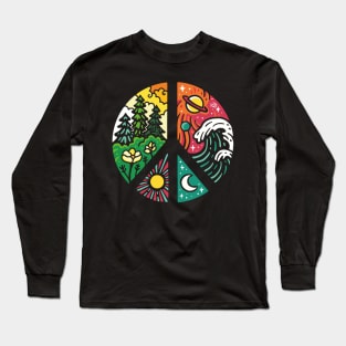 Harmony of Elements: Colorful Universe Tee Long Sleeve T-Shirt